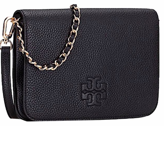 Tory Burch Cross Body Black with Tag Leather Clutch